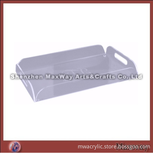 Silver-gray High Grade Hot Selling Lucite Tray with Handle